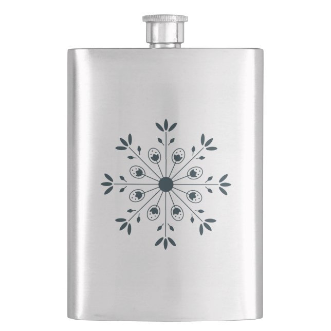 Flasque Modern Elegant Snowflake Teal Flask (devant)