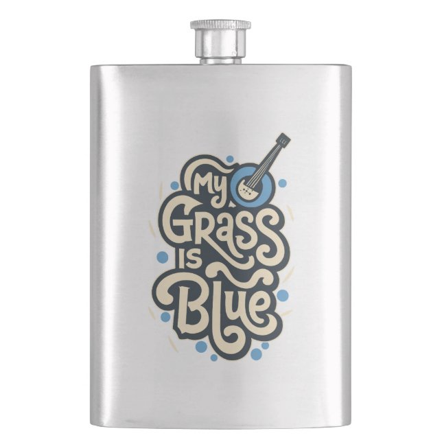 Flasque Mon Herbe Est Bleu Bluegrass Musique Folle (devant)