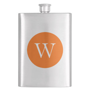 Flasque Monogramme du cercle orange clair