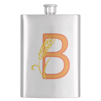 Flasque monogramme floral B lettre majuscule