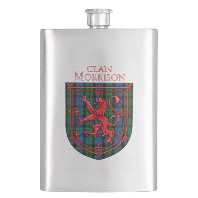 Flasque Morrison Tartan Scottish Plaid Lion Rampant (devant)