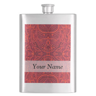 Flasque Motif damassé rouge