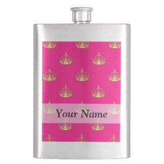 Flasque Motif de couronne rose et or