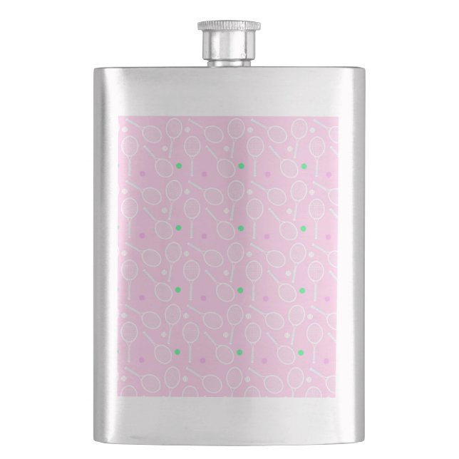 Flasque Motif de raquette de tennis rose (devant)