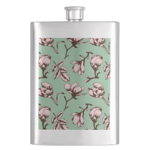 Flasque Motif sans couture avec bourgeons floraux des arbr