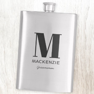 Flasque Nom du monogramme Groomsman