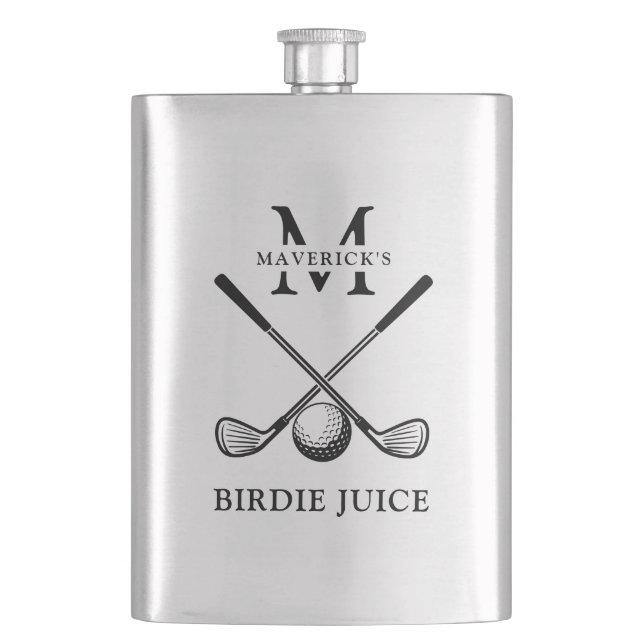 Flasque Nom & Initial Birdie Juice Golf (devant)