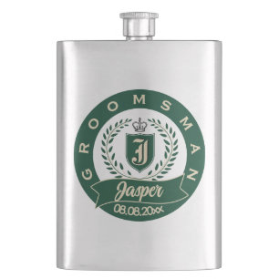 Flasque Nom personnalisé Garçon d'honneur Date de mariage 