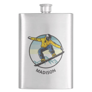 Flasque Nom personnalisé SNOWBOARDER
