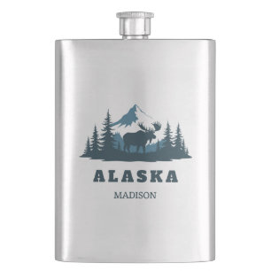 Flasque Nom personnalisé & Texte ALASKA