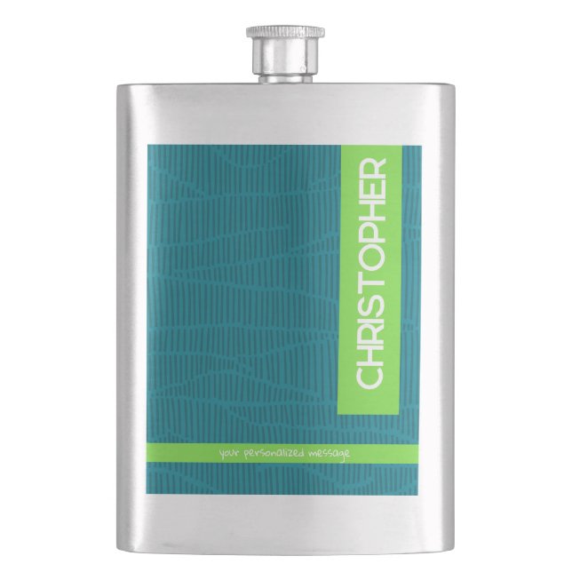 Flasque Nom personnalisé vert moderne (devant)