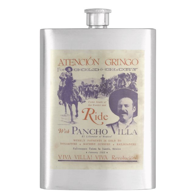 Flasque Pancho Villa 🔥 Héros Général Mexicain (devant)