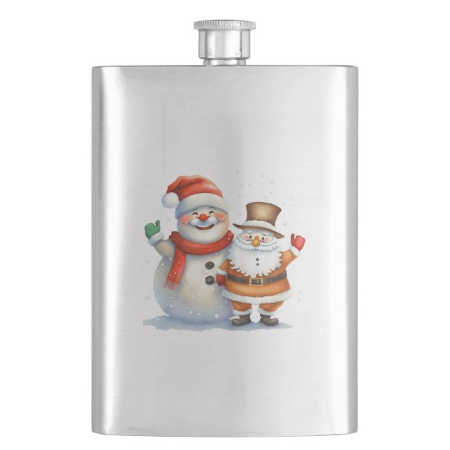 Flasque Père Noël et son pote Frosty (devant)