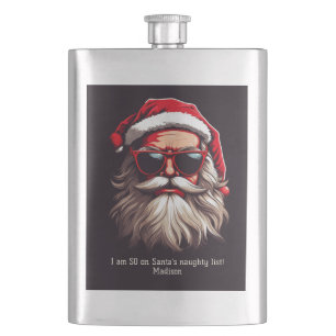 Flasque Père Noël Grumpy Texte Personnalisé