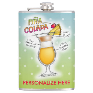 FLASQUE PERSONNALISÉ, RECETTE DE COCKTAIL PINA COL