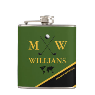 Flasque personnalisée avec monogramme de golf pour