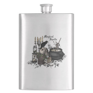 Flasque PEU DE TÉMOINS vintages D'Halloween