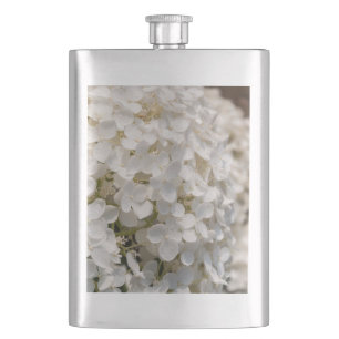 flasque, photo fleurs blanche hip flask