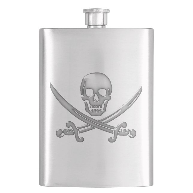 Flasque Pirate Skull & Squelettes D'Épée (devant)