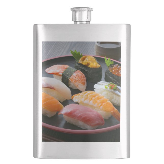 Flasque Refined Pour – Elegant Round Sushi Flask (devant)