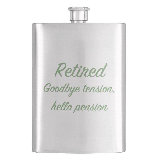 Flasque Retiré : Au revoir tension, bonjour pension (devant)