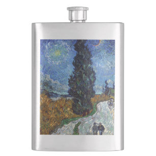 Flasque Route avec cyprès de Van Gogh Impressionnisme