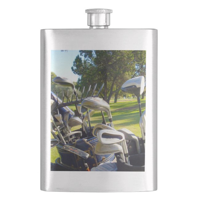 Flasque Sac Plein De Clubs De Golf, Classique Hip Flask (devant)