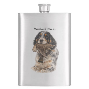 Flasque Setter anglais, chasse à la bécasse , Art canin