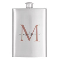 Simple moderne Rose or Monogramme Girl Script Nom