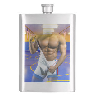 Flasque SlipperyJoe's musculaire bulge six pack gym trai