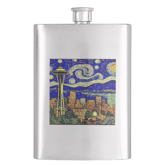 Flasque Starry Night Seattle Washington (devant)