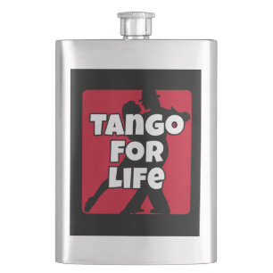 Flasque Tango argentin à vie Couple de danse rouge noir