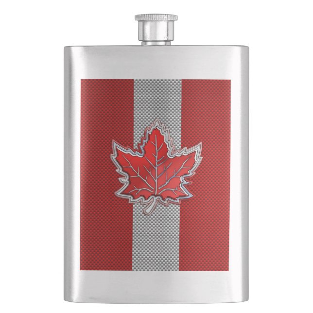 Flasque Toute la feuille d'érable rouge canadienne sur la (devant)