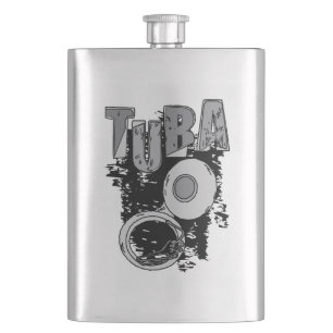 Flasque Tuba esquissé et texte