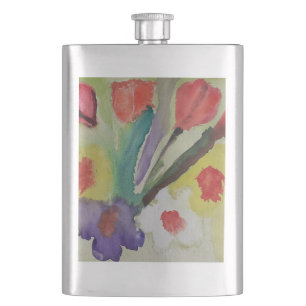 Flasque Tulipes Abstraites et fleurs de printemps Classiqu