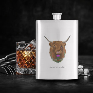 Flasque Vache Écossaise des Highlands Thistle Celtique Vio