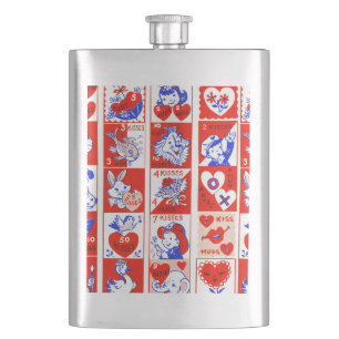 Flasque Valentine Retro Love Hugs Motif
