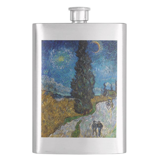 Flasque Vincent van Gogh - Route avec Cypress et Star (devant)