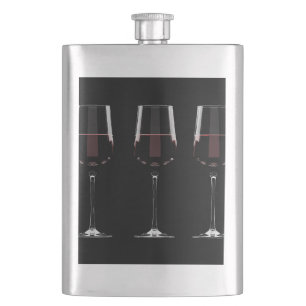 Flasque Vins avec vin rouge sur noir