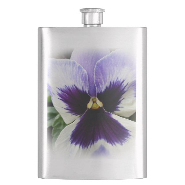 Flasque violet profond sur blanc (devant)