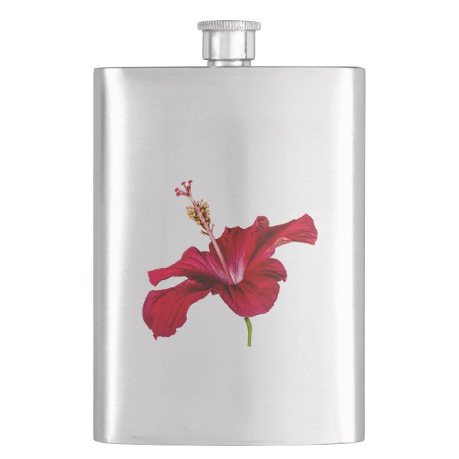 Flasque Vue latérale de l'Hibiscus rouge (devant)