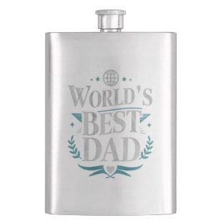 Flasque World's Best Dad Elegant Silver 