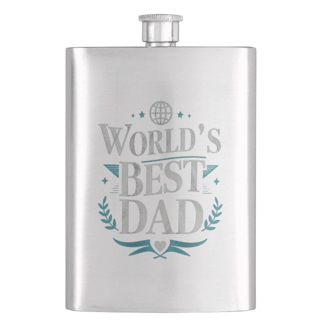 Flasque World's Best Dad Elegant Silver  (devant)