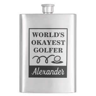 Flasque World's Okayest Golfer drôle de golf cadeau person