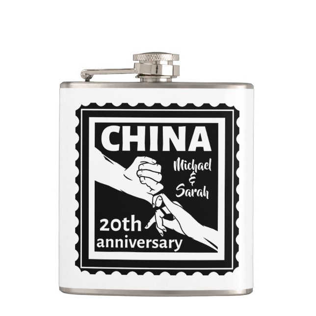Flasques 20e anniversaire de mariage traditionnel chinois (Devant)