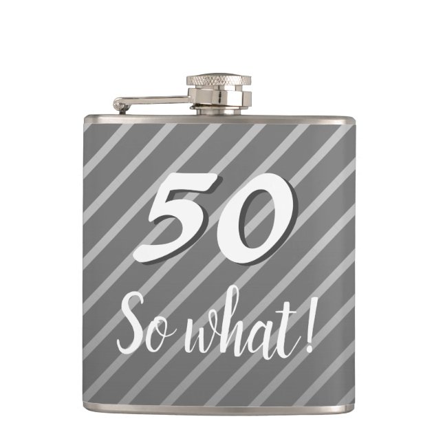Flasques 50e donc Quelle Elégante Gris rayure 50e anniversa (Devant)