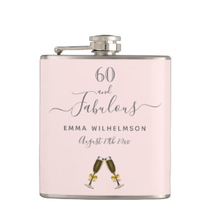 Flasques 60 fabuleux anniversaire rose or blush photo