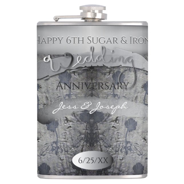 Flasques 6e anniversaire du Mariage Sucre et fer (Devant)