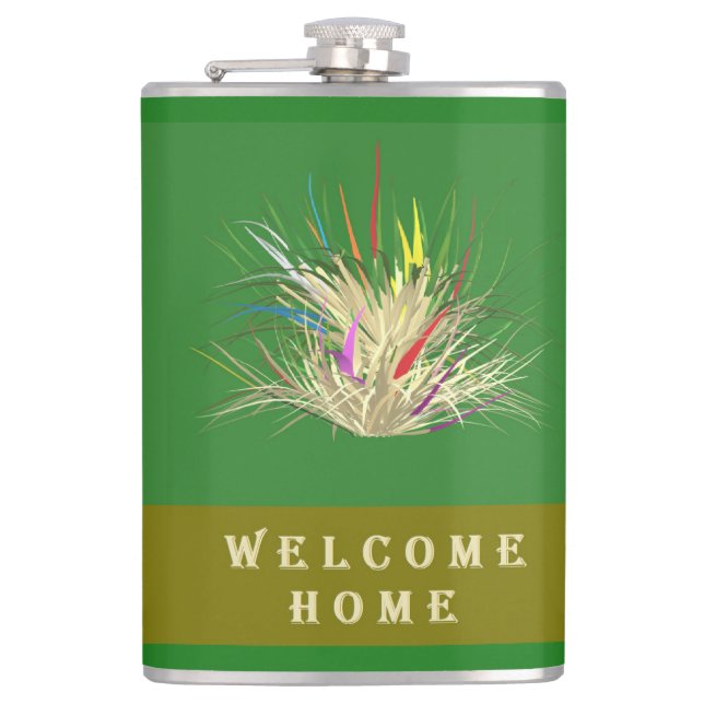 FLASQUES ACCUEIL DESIGN TERRE COULEURS DEUX TONE VERT (Devant)