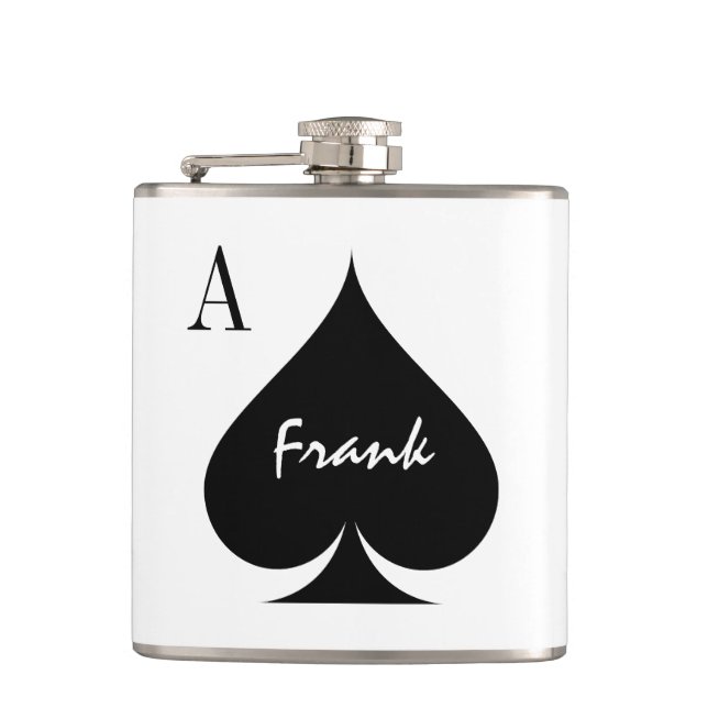 Flasques Ace personnalisée pique jouer carte costume de boi (Devant)